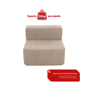 Sillón Módulo Central 84cm Bouclé Kappesberg Capuccino