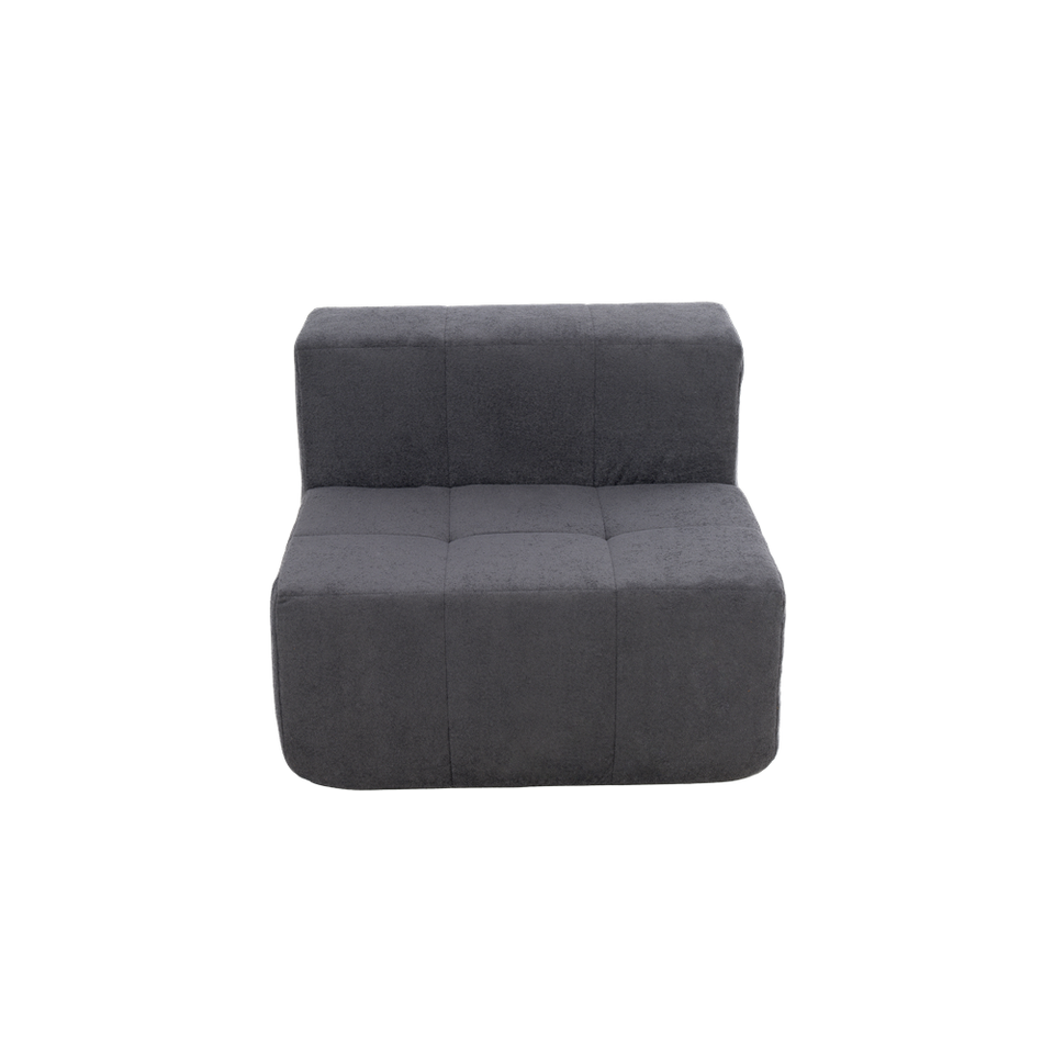 Sillón Módulo Central 84cm Bouclé Kappesberg Azul Titanio