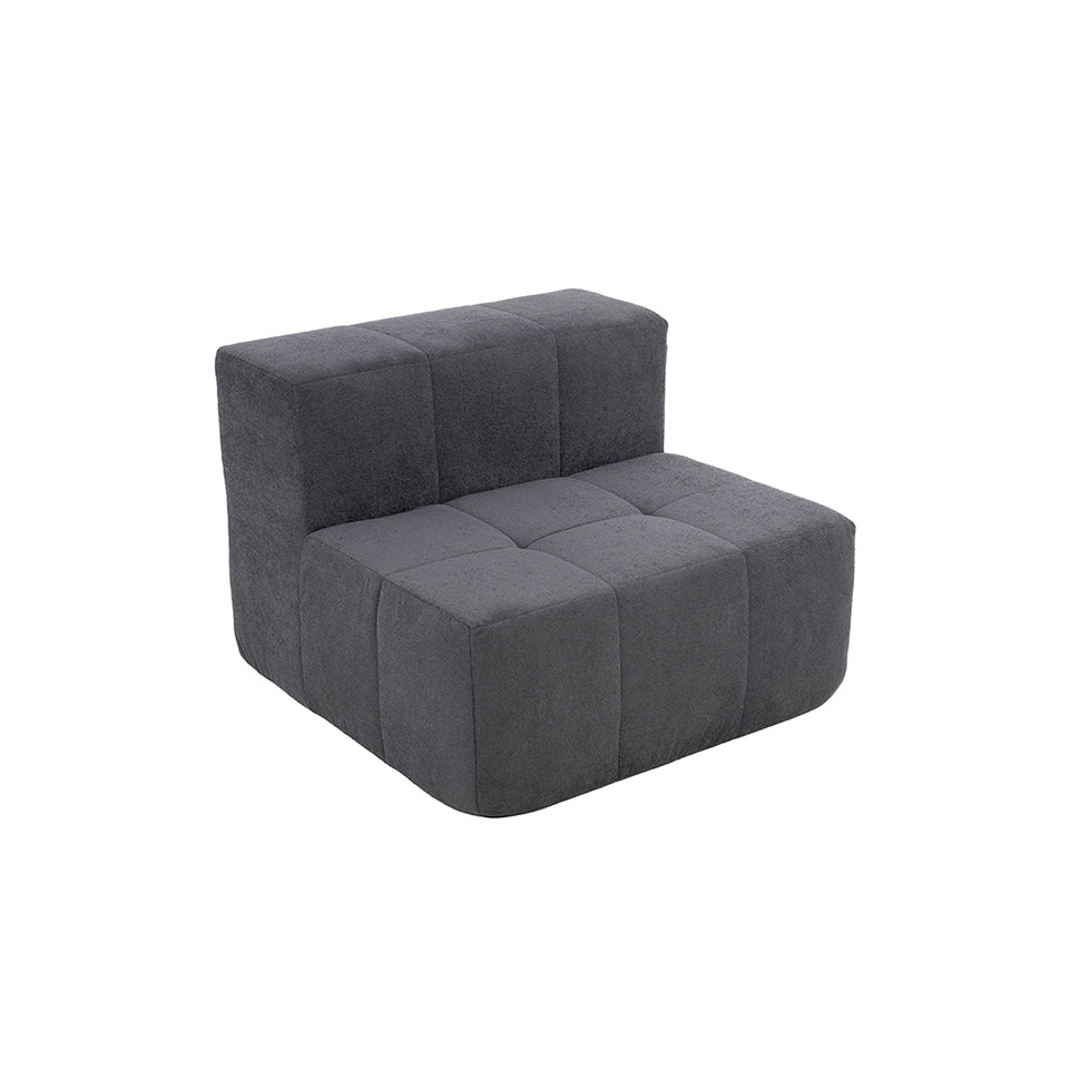 Sillón Módulo Central 84cm Bouclé Kappesberg Azul Titanio