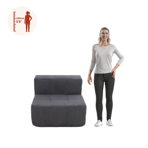 Sillón Módulo Central 84cm Bouclé Kappesberg Azul Titanio