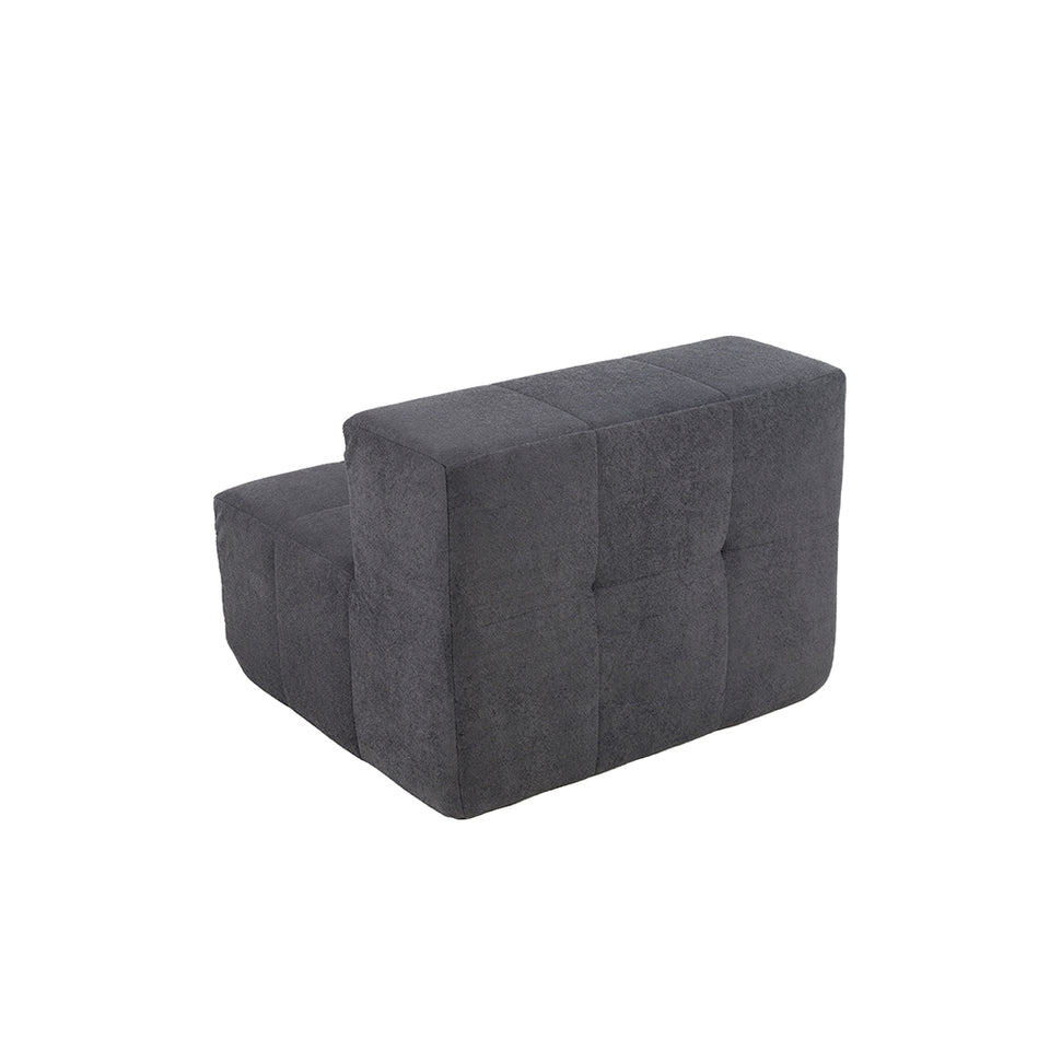 Sillón Módulo Central 84cm Bouclé Kappesberg Azul Titanio