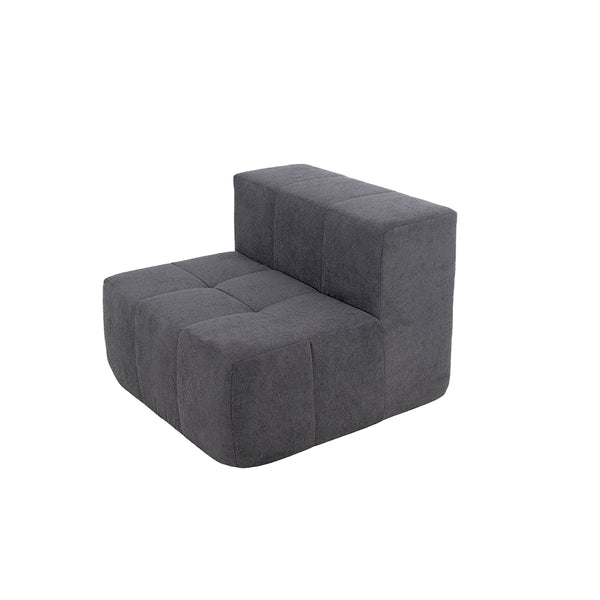 Sillón Módulo Central 84cm Bouclé Kappesberg Azul Titanio
