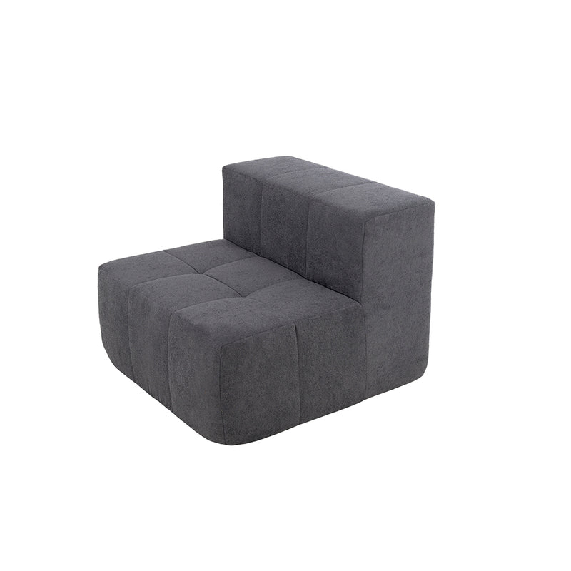 Sillón Módulo Central 84cm Bouclé Kappesberg Azul Titanio
