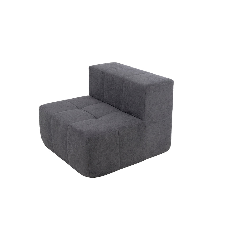 Sillón Módulo Central 84cm Bouclé Kappesberg Azul Titanio