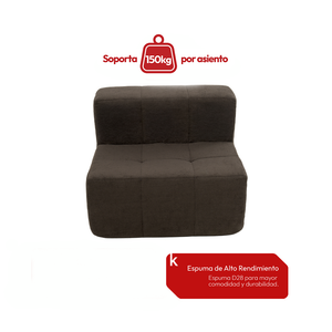 Sillón Módulo Central 84cm Bouclé Kappesberg Chocolate