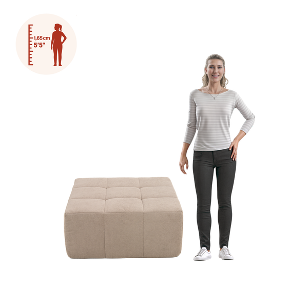 Puff Modular 86cm Bouclé Kappesberg Capuccino