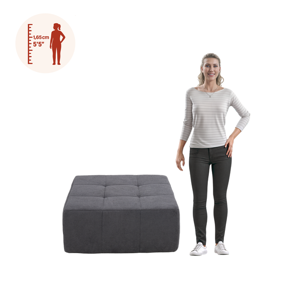 Puff Modular 86cm Bouclé Kappesberg Azul Titanio