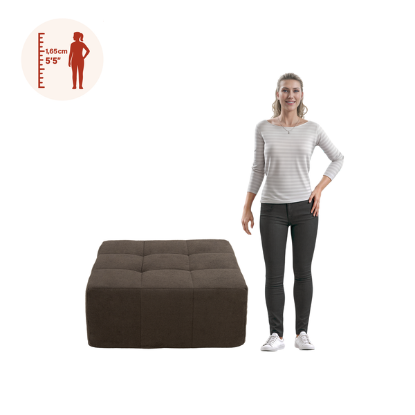 Puff Modular 86cm Bouclé Kappesberg Chocolate