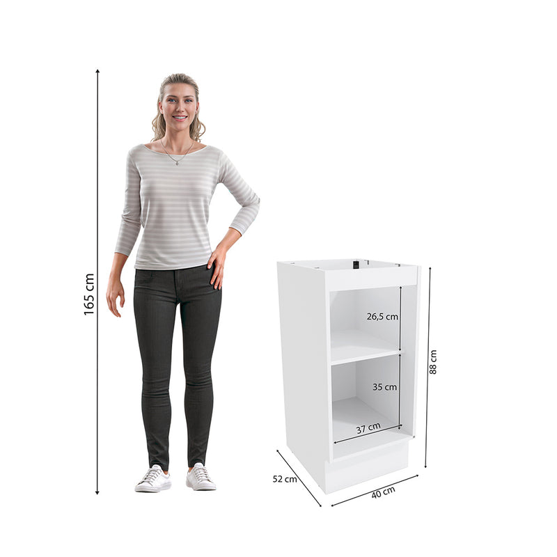 Bajo Mesada 40cm MDF 1 Puerta Kappesberg Blanco
