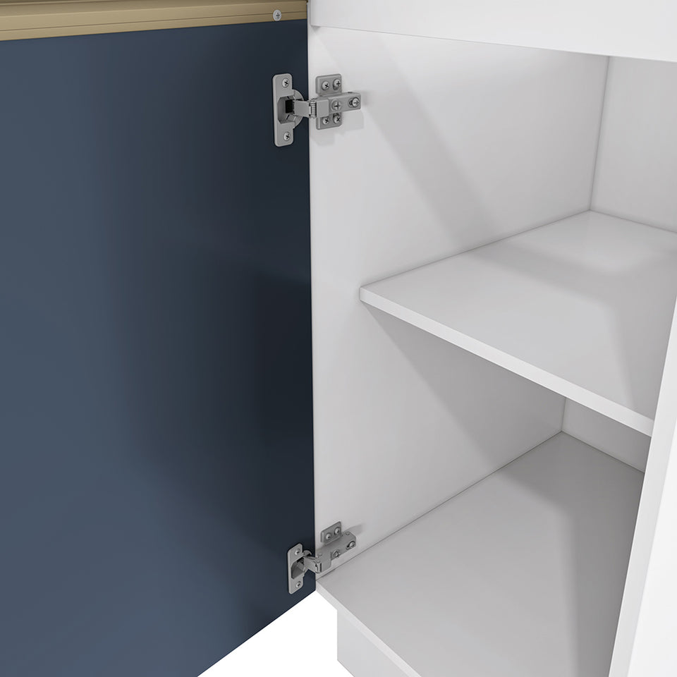 Bajo Mesada 40cm MDF 1 Puerta Kappesberg Blanco/Azul