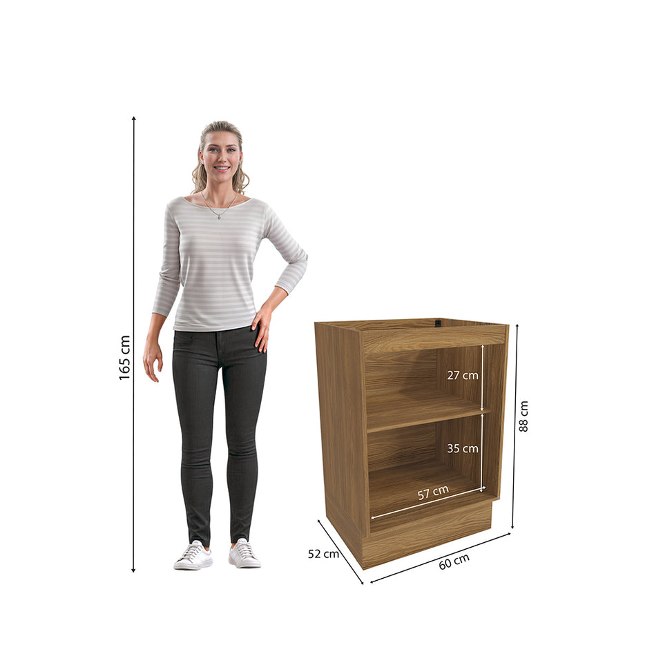 Bajo Mesada 60cm MDF 1 Puerta Kappesberg Marrón/Blanco