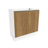 Bajo Mesada 80cm MDF 2 Puertas Kappesberg Blanco/Marrón