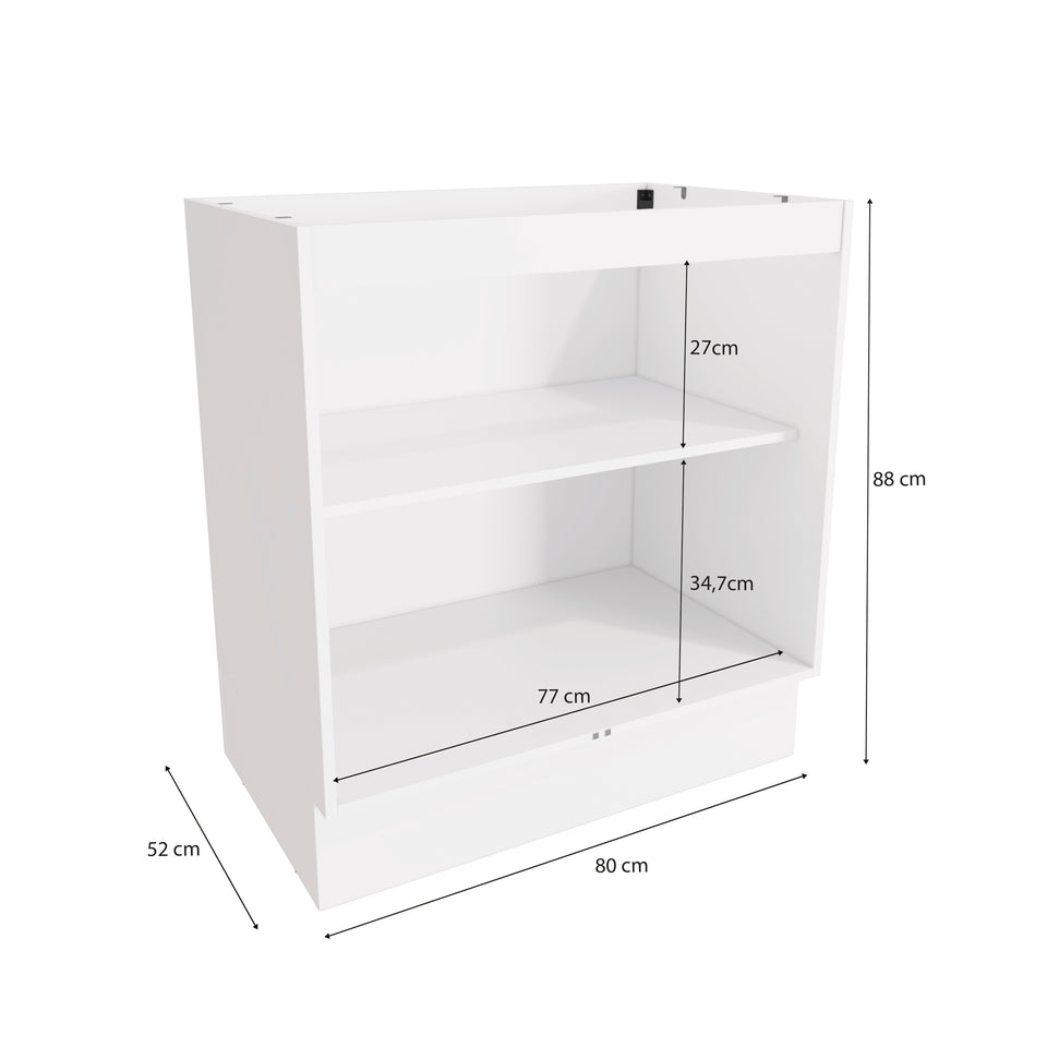 Bajo Mesada 80cm MDF 2 Puertas Kappesberg Blanco/Marrón