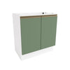 Bajo Mesada 80cm MDF 2 Puertas Kappesberg Blanco/Verde