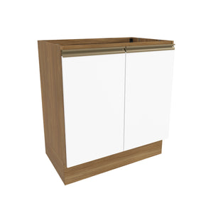 Bajo Mesada 80cm MDF 2 Puertas Kappesberg Marrón/Blanco