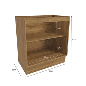 Bajo Mesada 80cm MDF 2 Puertas Kappesberg Marrón/Blanco