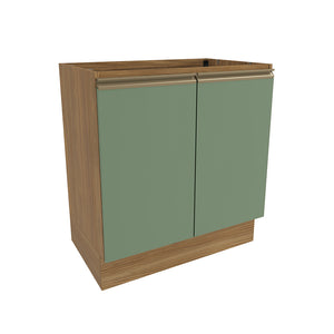 Bajo Mesada 80cm MDF 2 Puertas Kappesberg Marrón/Verde