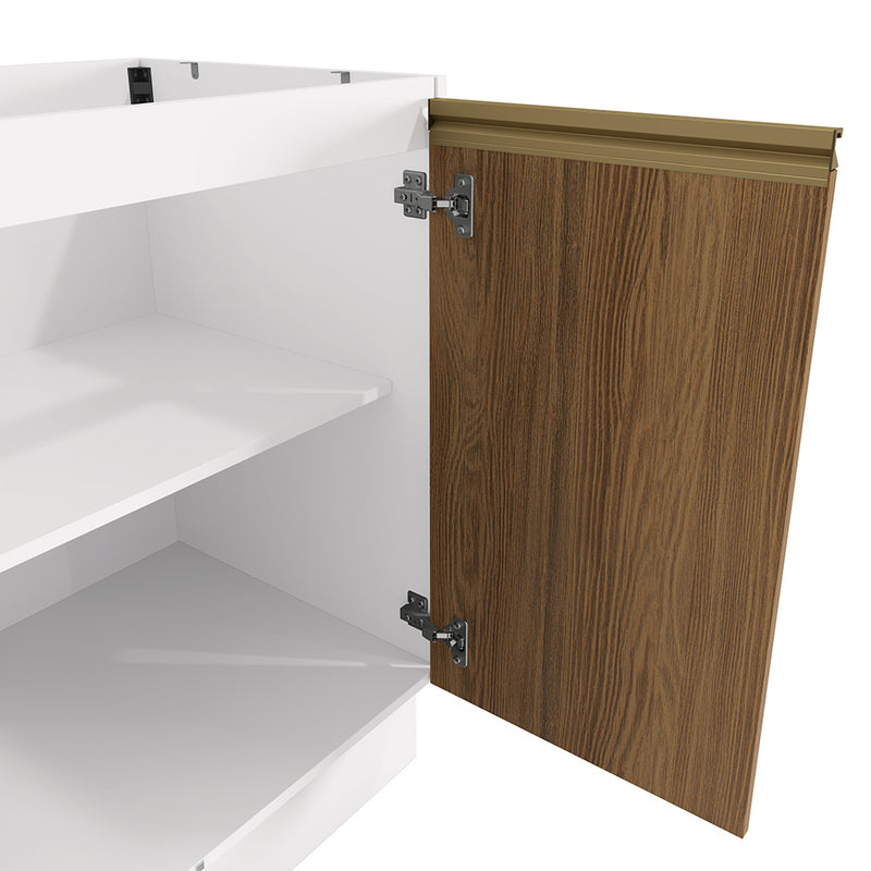 Bajo Mesada 80cm MDF 2 Puertas Kappesberg Blanco/Marrón
