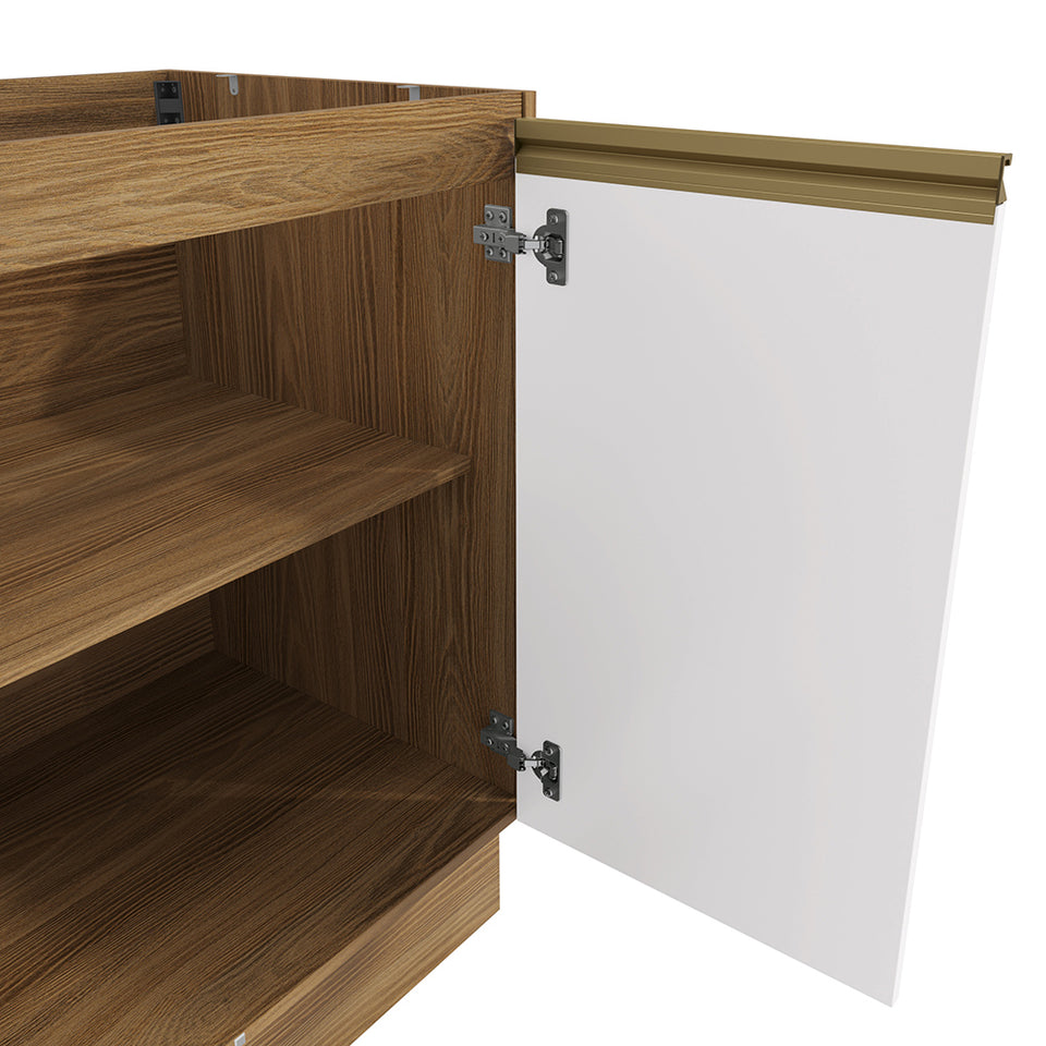 Bajo Mesada 80cm MDF 2 Puertas Kappesberg Marrón/Blanco