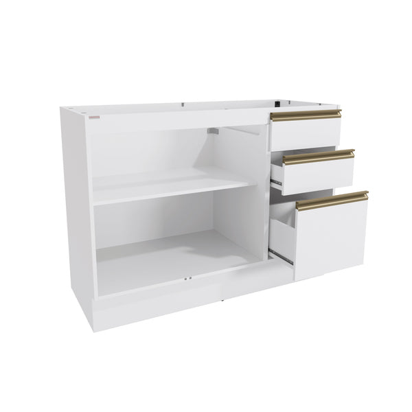 Bajo Mesada 120cm MDF 3 Cajones Kappesberg Blanco