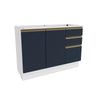 Bajo Mesada 120cm MDF Cajones Kappesberg Blanco/Azul