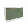 Bajo Mesada 120cm MDF Cajones Kappesberg Blanco/Verde