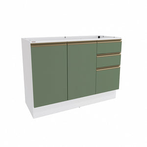 Bajo Mesada 120cm MDF Cajones Kappesberg Blanco/Verde