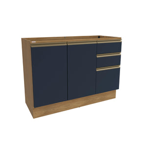 Bajo Mesada 120cm MDF Cajones Kappesberg Marrón/Azul