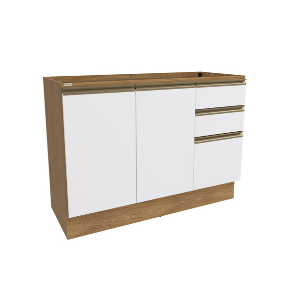 Bajo Mesada 120cm MDF Cajones Kappesberg Marrón/Blanco
