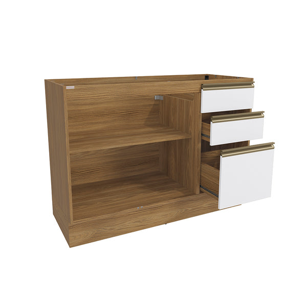Bajo Mesada 120cm MDF Cajones Kappesberg Marrón/Blanco