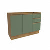 Bajo Mesada 120cm MDF Cajones Kappesberg Marrón/Verde