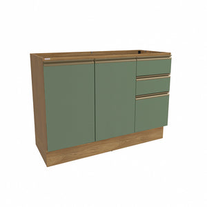 Bajo Mesada 120cm MDF Cajones Kappesberg Marrón/Verde