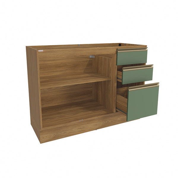 Bajo Mesada 120cm MDF Cajones Kappesberg Marrón/Verde
