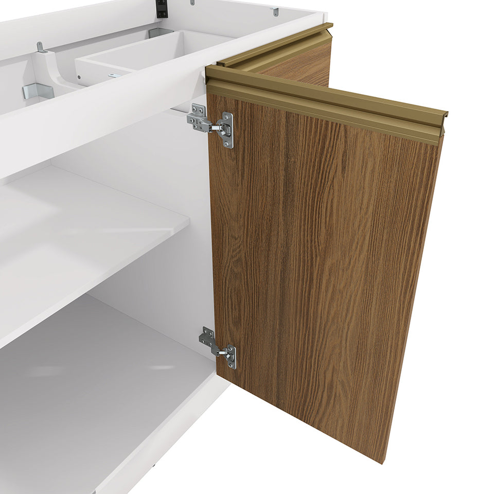 Bajo Mesada 120cm MDF Cajones Kappesberg Blanco/Marrón