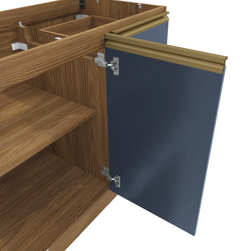 Bajo Mesada 120cm MDF Cajones Kappesberg Marrón/Azul