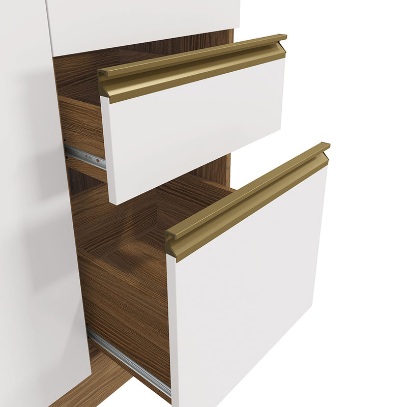 Bajo Mesada 120cm MDF Cajones Kappesberg Marrón/Blanco