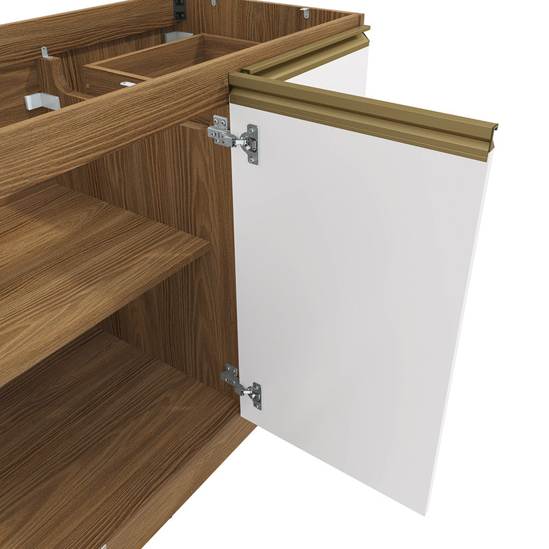 Bajo Mesada 120cm MDF Cajones Kappesberg Marrón/Blanco