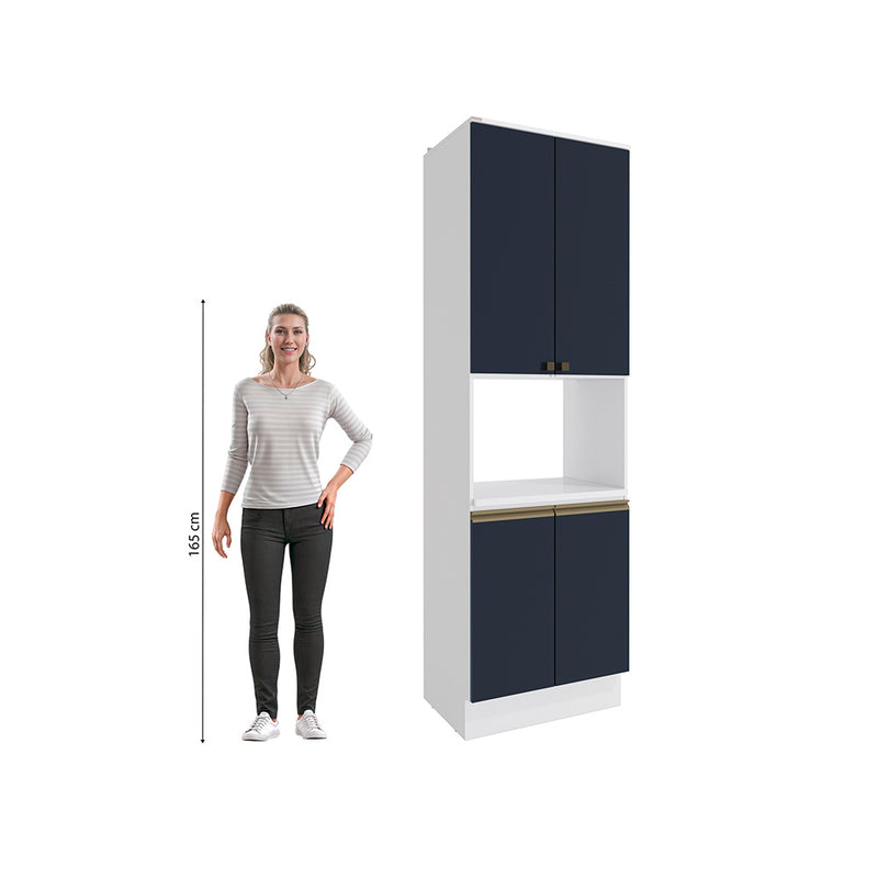 Kit Horno 70cm 4 Puertas MDF Kappesberg Blanco Azul