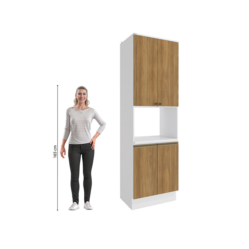 Kit Horno 70cm 4 Puertas MDF Kappesberg Blanco Marrón
