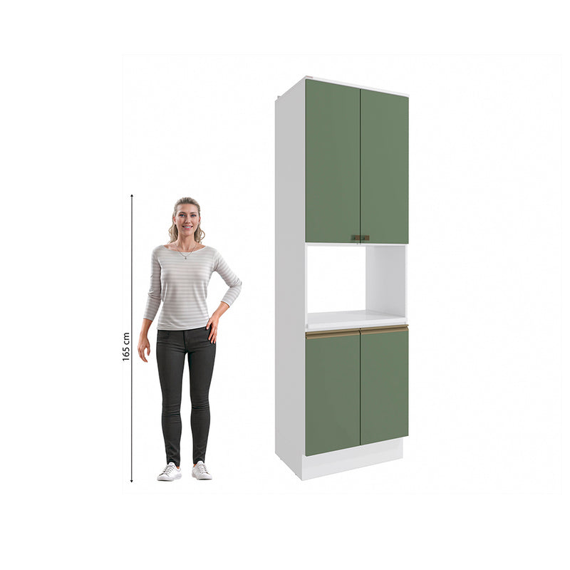 Kit Horno 70cm 4 Puertas MDF Kappesberg Blanco Verde