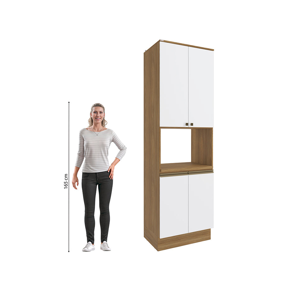 Kit Horno 70cm 4 Puertas MDF Kappesberg Marrón Blanco