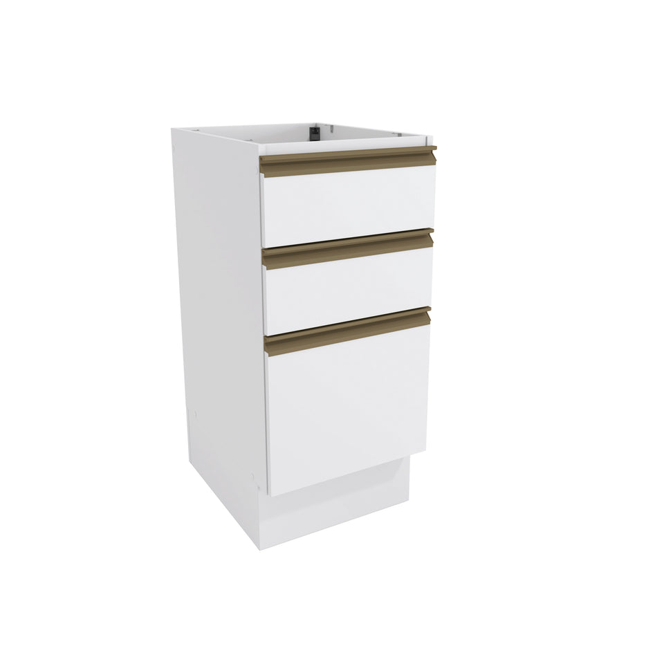 Bajo Mesada 40cm MDF 3 Cajones Kappesberg Blanco