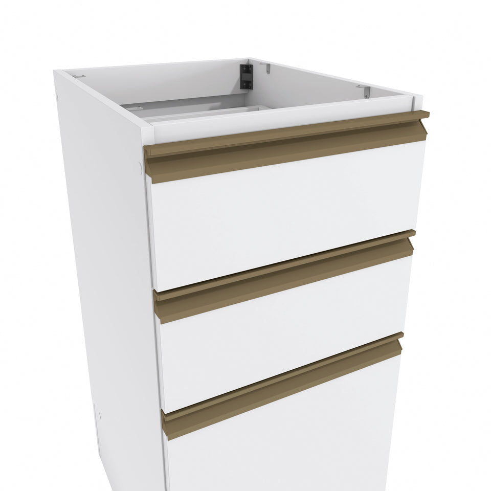 Bajo Mesada 40cm MDF 3 Cajones Kappesberg Blanco