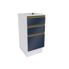 Bajo Mesada 40cm MDF 3 Cajones Kappesberg Blanco/Azul