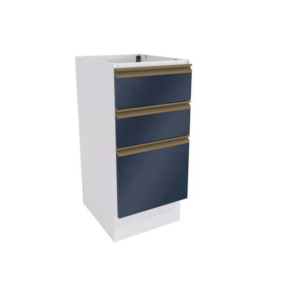 Bajo Mesada 40cm MDF 3 Cajones Kappesberg Blanco/Azul