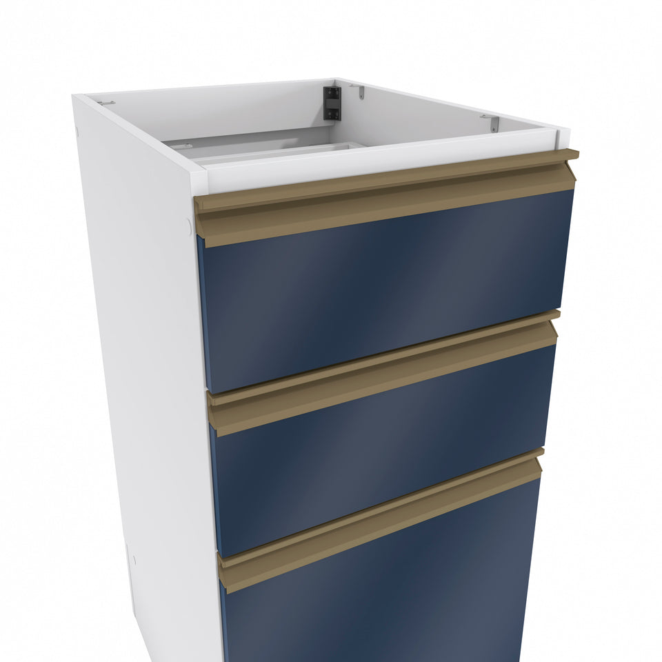 Bajo Mesada 40cm MDF 3 Cajones Kappesberg Blanco/Azul