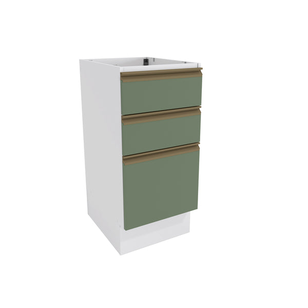 Bajo Mesada 40cm MDF 3 Cajones Kappesberg Blanco/Verde