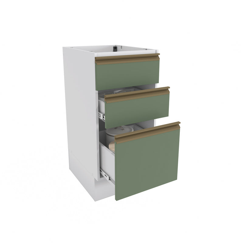 Bajo Mesada 40cm MDF 3 Cajones Kappesberg Blanco/Verde