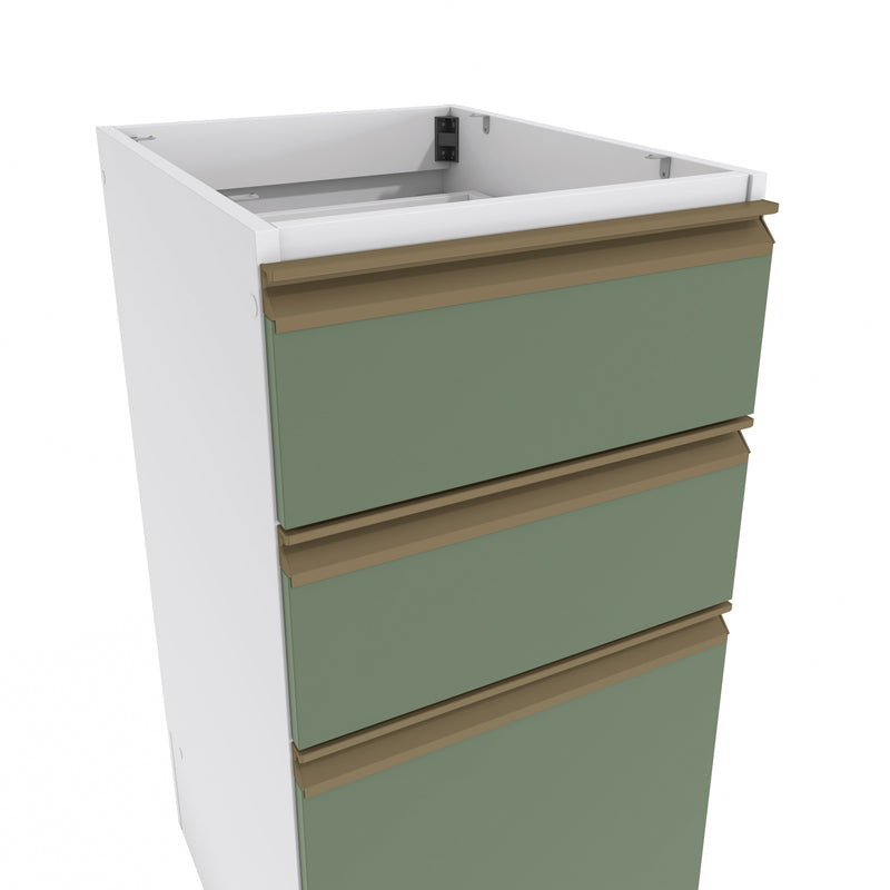 Bajo Mesada 40cm MDF 3 Cajones Kappesberg Blanco/Verde
