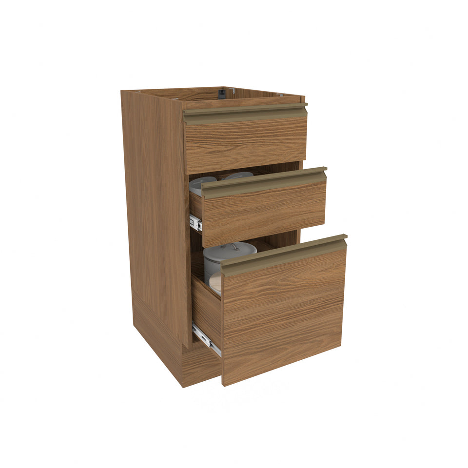 Bajo Mesada 40cm MDF 3 Cajones Kappesberg Marrón